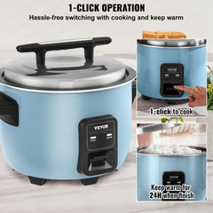 Bostome 50-cup rice cooker with non-stick pot and keep warm feature for large gatherings.