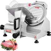 Bostome Commercial Electric Meat Slicer with an 8-inch carbon steel blade and adjustable thickness.