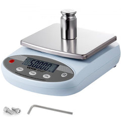 Bostome analytical balance lab scale with 3000g capacity, 0.01g precision, and 13 units on a blue base.