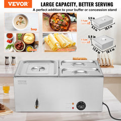 Three-pan electric food warmer with stainless steel construction and adjustable temperature controls.