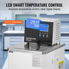 Bostome 6L lab recirculating chiller with LCD display showing 29.14°C and 0.01°C resolution.