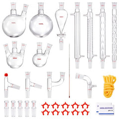 Bostome 1000ml Lab Distillation Kit with 3.3 Borosilicate Glass and 24/40 ground joints.