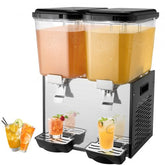 Bostome Commercial Beverage Dispenser with dual 18L tanks and stainless steel shell for cold drinks.