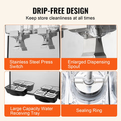 Bostome Commercial Beverage Dispenser with dual 18L tanks and stainless steel shell for cold drinks.