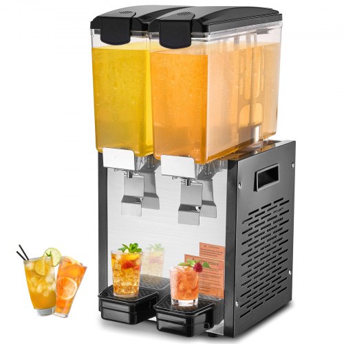 Bostome Commercial Beverage Dispenser with dual 10L tanks for serving cold juices efficiently.