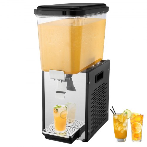 Bostome 18L cold juice drink machine with stainless steel components and large dispensing spout.