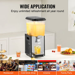 Bostome 18L cold juice drink machine with stainless steel and clear PC tank for easy dispensing.
