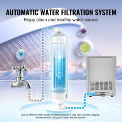 Freestanding Bostome Commercial Ice Maker with 450lbs daily output and 130lbs storage capacity.