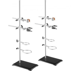 Bostome Lab Stand Support with 23.6" steel rod and cast iron base in a 2-set package.