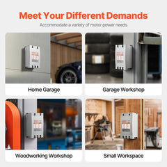 Bostome 20HP phase converter with digital controls for converting single to three-phase power.