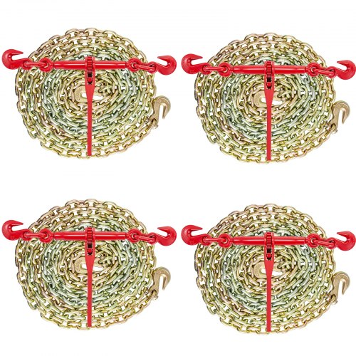 Bostome Ratchet Chain Load Binder Kit with 3/8"x10' G70 chains and ratchet binders.