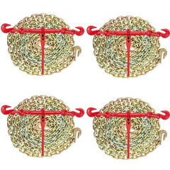 Bostome Ratchet Chain Load Binder Kit with 3/8"x10' G70 chains and ratchet binders.
