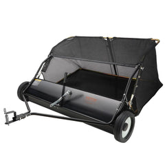 Tow-behind lawn sweeper with a 48.5" width and 26 cu. ft. hopper for collecting debris.
