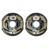 10-inch electric trailer brake assembly for 3500 lbs axles with self-adjusting mechanism.