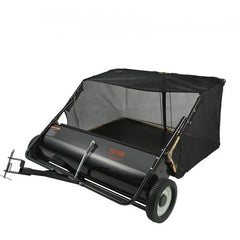 Bostome 50" tow-behind lawn sweeper with a 26 cu. ft. hopper for efficient leaf collection.