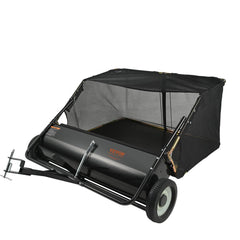 Bostome Tow-Behind Lawn Sweeper with 42.5" width and 25 cu. ft. hopper for efficient debris collection.