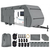 Bostome RV cover made of 300D Oxford fabric for 28-31 ft Class A campers, featuring straps and zippers.