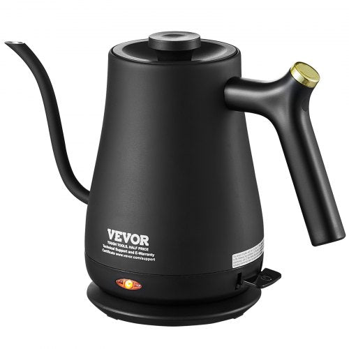 Stainless steel electric gooseneck kettle with a precise spout for pour over coffee and tea.
