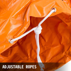 Orange 16FT PVC flexible duct hosing for 12-inch exhaust fans with quick-connect features.