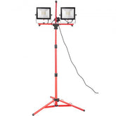 Bostome 5000 Lumen LED work light with dual heads and adjustable tripod stand for versatile use.