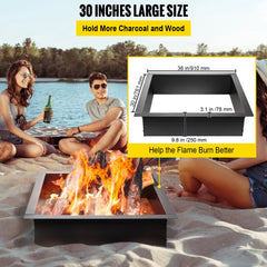 Bostome 36-inch steel fire pit ring with a black coating and easy screw assembly for DIY use.