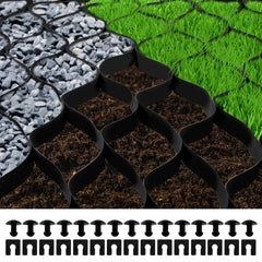 Bostome 2" depth ground grid made of HDPE, designed for driveways and patios with flexible cells.