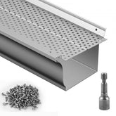 Bostome 5" aluminum gutter guard with precision mesh, designed to block leaves and debris.