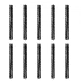 Ten 3-foot black polypropylene gutter brushes with steel cores for 5-inch gutters, totaling 30 feet.