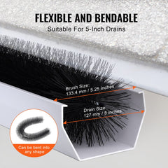 Bostome gutter brush leaf guard, 60ft long, 5.25-inch diameter for 5-6 inch gutters.