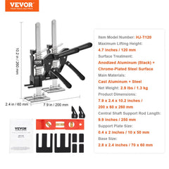 Bostome Labor Saving Arm Jack with 200 lbs capacity, 4.7" lift, and magnetic level feature.