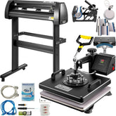 Bostome 8-in-1 heat press and 28" vinyl cutter plotter machine with adjustable settings.