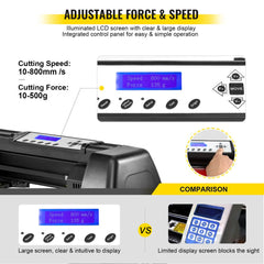 Bostome 8-in-1 heat press and 28" vinyl cutter plotter machine with digital controls and attachments.