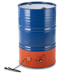 A silicone blanket drum heater for 55-gallon drums, 1200W power, adjustable from 86 to 302°F.