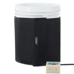 Bostome 250W heater with adjustable 0-145°F thermostat wrapped around a 5-gallon metal drum.