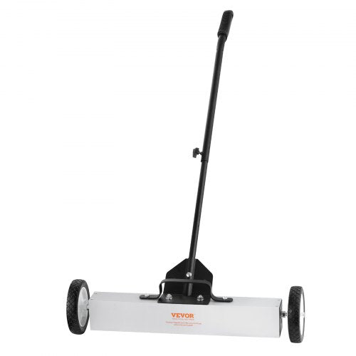 24-inch push-type magnetic sweeper with 50lbs force and 7-inch rubber wheels.