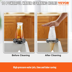 Bostome Glass Rinser in matte black, made of 304 stainless steel, with 10 high-pressure jets.