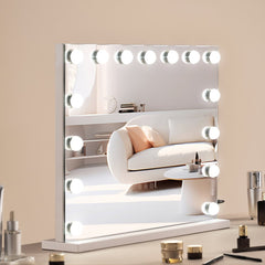 Bostome Hollywood Vanity Mirror with lights, USB-powered, wall mount or desktop, with 5X magnifying mirror.