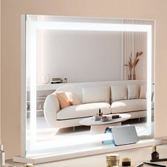 Bostome lighted makeup mirror with Bluetooth, USB, and three-color LED lighting.