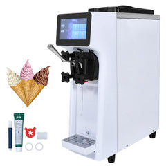 Bostome commercial soft serve ice cream machine with stainless steel finish and user-friendly panel.