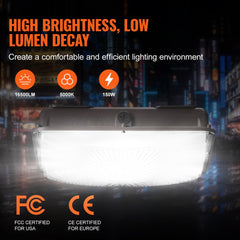 Bostome 150W LED canopy light with a durable aluminum body and bright 5000K daylight output.