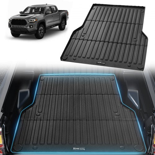 Bostome TPE truck bed mat for 2005-2023 Toyota Tacoma with textured, waterproof surface.