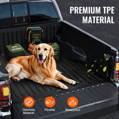 Bostome TPE truck bed mat designed for 2005-2023 Toyota Tacoma 5ft bed with non-slip surface.