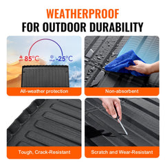 Bostome TPE truck bed mat for 2005-2023 Toyota Tacoma with textured surface and raised edges.