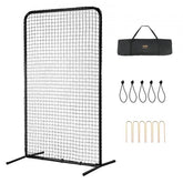 Heavy-duty 7x4 ft baseball pitching net with a sturdy steel frame and durable PE netting.
