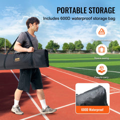 Heavy-duty 7x4 ft baseball pitching net with a steel frame and durable PE netting.