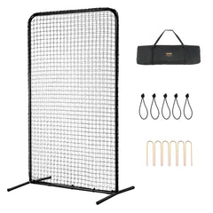 Heavy-duty 7x4 ft baseball pitching net with a sturdy steel frame and durable PE netting.