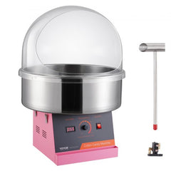 Bostome Commercial Cotton Candy Machine in pink with a stainless steel bowl and user-friendly design.