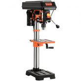 Bostome 10-inch 5-speed benchtop drill press with cast iron base and 610-2800 RPM range.