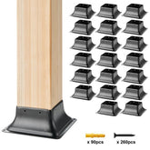 Heavy-duty powder-coated steel bracket for 4x4 posts, includes 20 bases and installation hardware.