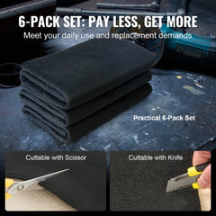 Bostome carbon fiber welding blankets in a 6-pack, each measuring 21"x20", heat resistant to 1800°F.